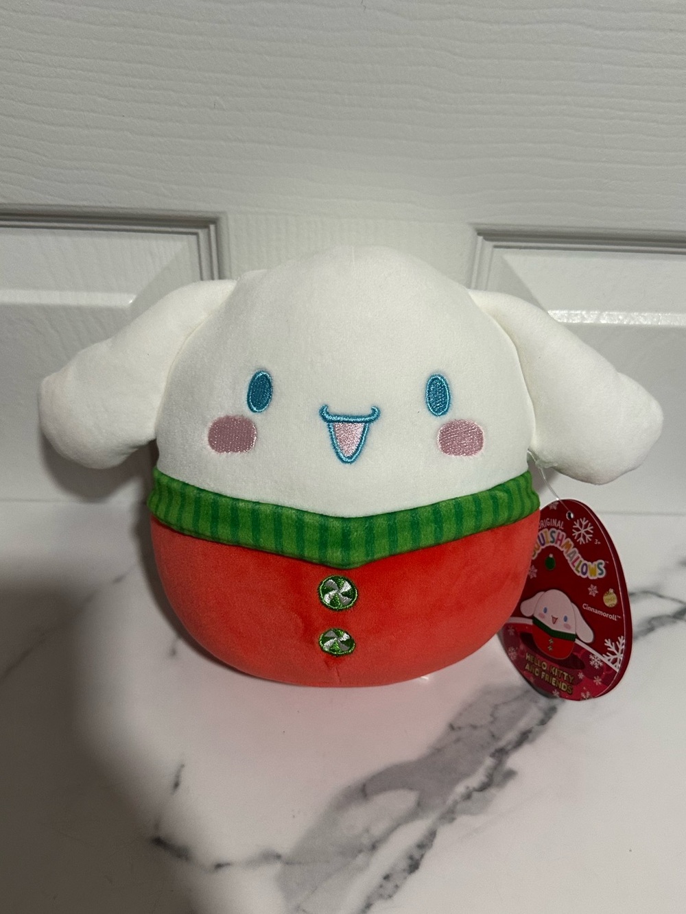 Sanrio Cinamoroll Plush Toy - White and Red Holiday Plush Squishmallow